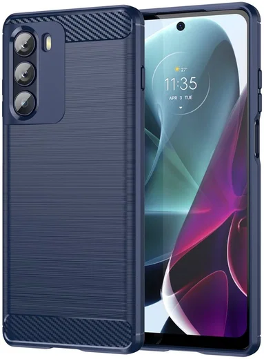 Motorola Moto G200 5G Hoesje Geborsteld TPU Back Cover Blauw afbeelding 1