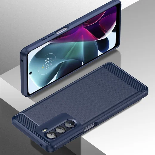 Motorola Moto G200 5G Hoesje Geborsteld TPU Back Cover Blauw afbeelding 4