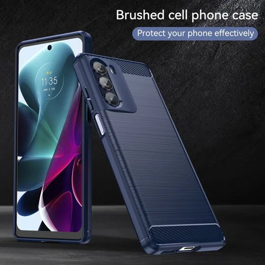 Motorola Moto G200 5G Hoesje Geborsteld TPU Back Cover Blauw afbeelding 6