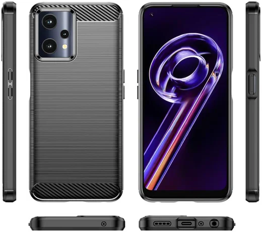 Realme 9 Pro Hoesje Geborsteld TPU Back Cover Zwart afbeelding 11