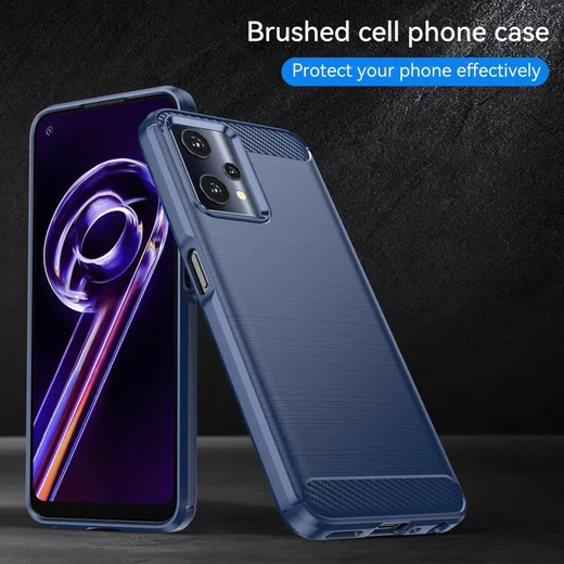 Realme 9 Pro Hoesje Geborsteld TPU Back Cover Blauw afbeelding 8