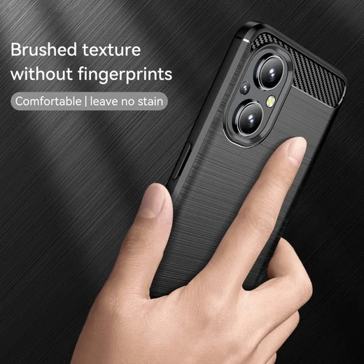 Oppo Reno 8 Lite Hoesje Geborsteld TPU Back Cover Zwart afbeelding 5