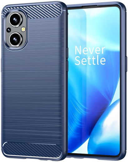 Oppo Reno 8 Lite Hoesje Geborsteld TPU Back Cover Blauw afbeelding 1