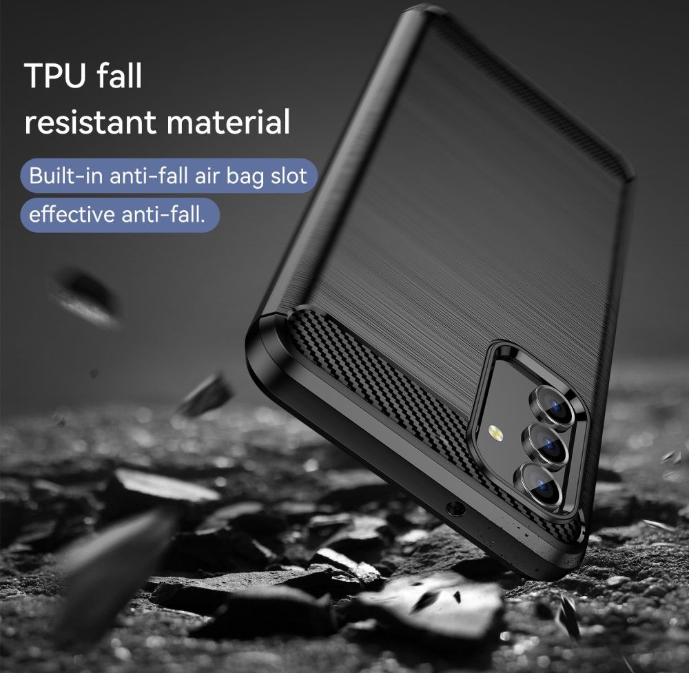 Samsung Galaxy A13 4G Hoesje Geborsteld TPU Flexibele Back Cover Zwart afbeelding 4