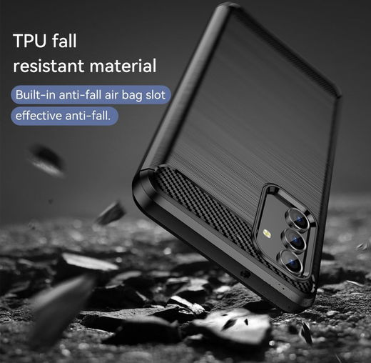 Samsung Galaxy A13 4G Hoesje Geborsteld TPU Flexibele Back Cover Zwart afbeelding 4