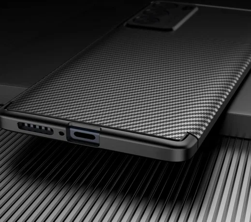 Motorola Moto G200 5G Hoesje Siliconen Carbon TPU Back Cover Zwart afbeelding 5