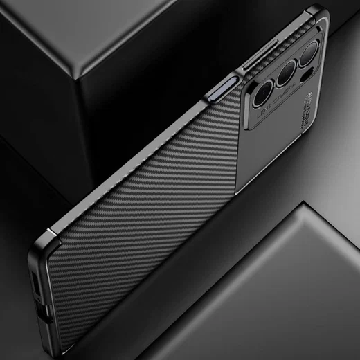 Motorola Moto G200 5G Hoesje Siliconen Carbon TPU Back Cover Zwart afbeelding 6