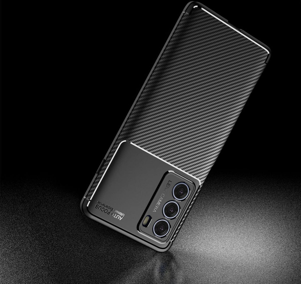 Motorola Moto G200 5G Hoesje Siliconen Carbon TPU Back Cover Zwart afbeelding 9