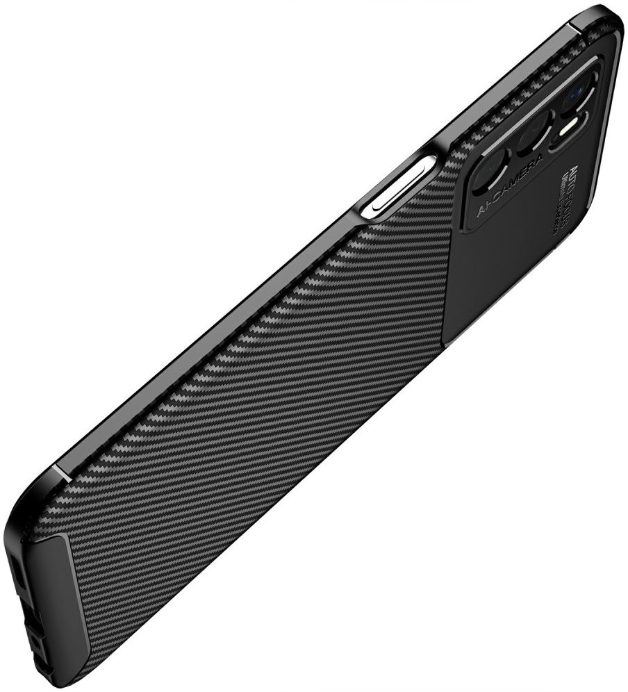 Oppo A16s/A16/Oppo A54S Hoesje Siliconen Carbon TPU Back Cover Zwart afbeelding 4