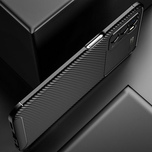 Oppo A16s/A16/Oppo A54S Hoesje Siliconen Carbon TPU Back Cover Zwart afbeelding 8