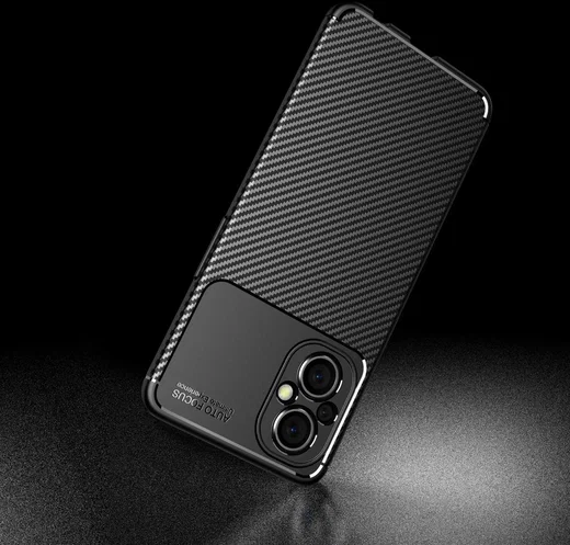 Oppo Reno 8 Lite Hoesje Siliconen Carbon TPU Back Cover Zwart afbeelding 9