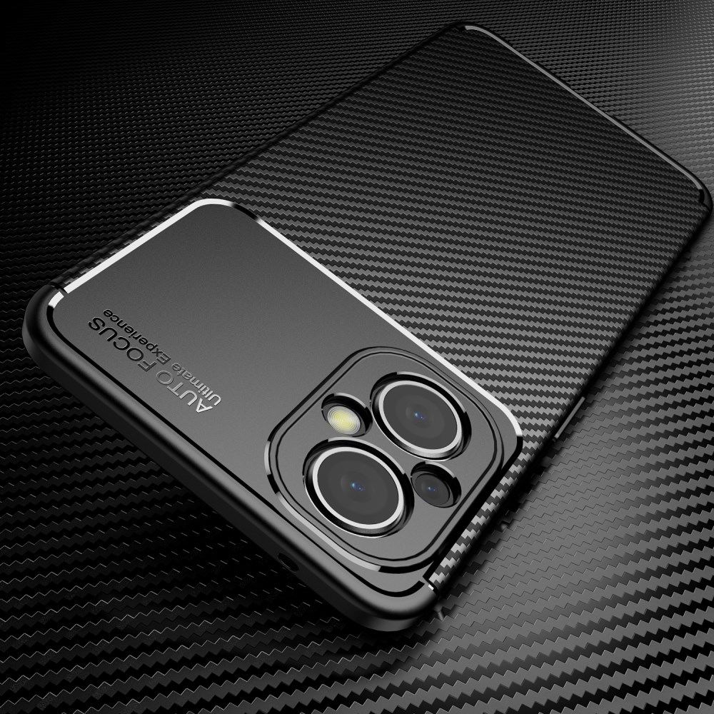 Oppo Reno 8 Lite Hoesje Siliconen Carbon TPU Back Cover Blauw afbeelding 6