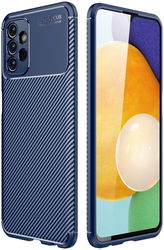 Samsung Galaxy A13 4G Hoesje Siliconen Carbon TPU Back Cover Blauw afbeelding