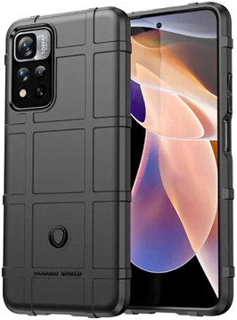 Xiaomi Redmi Note 11 Pro (5G) Hoesje Rugged Shield Back Cover Zwart