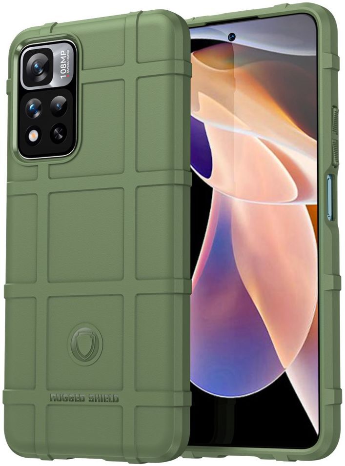 Xiaomi Redmi Note 11 Pro (5G) Hoesje Rugged Shield Back Cover Groen afbeelding 1