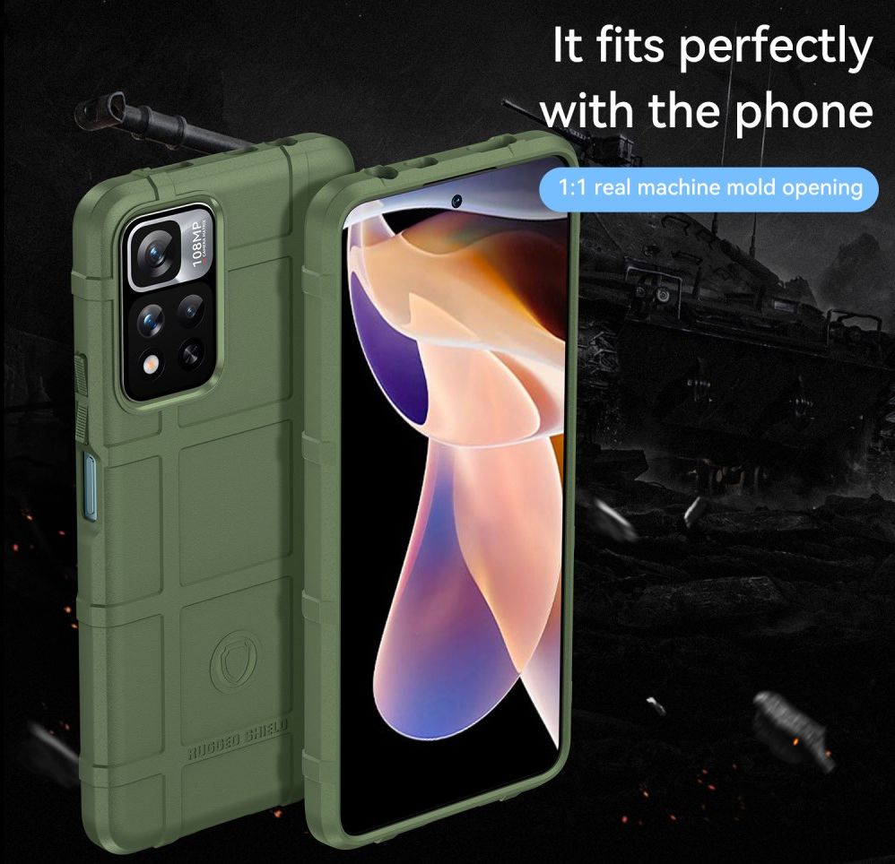 Xiaomi Redmi Note 11 Pro (5G) Hoesje Rugged Shield Back Cover Groen afbeelding 2