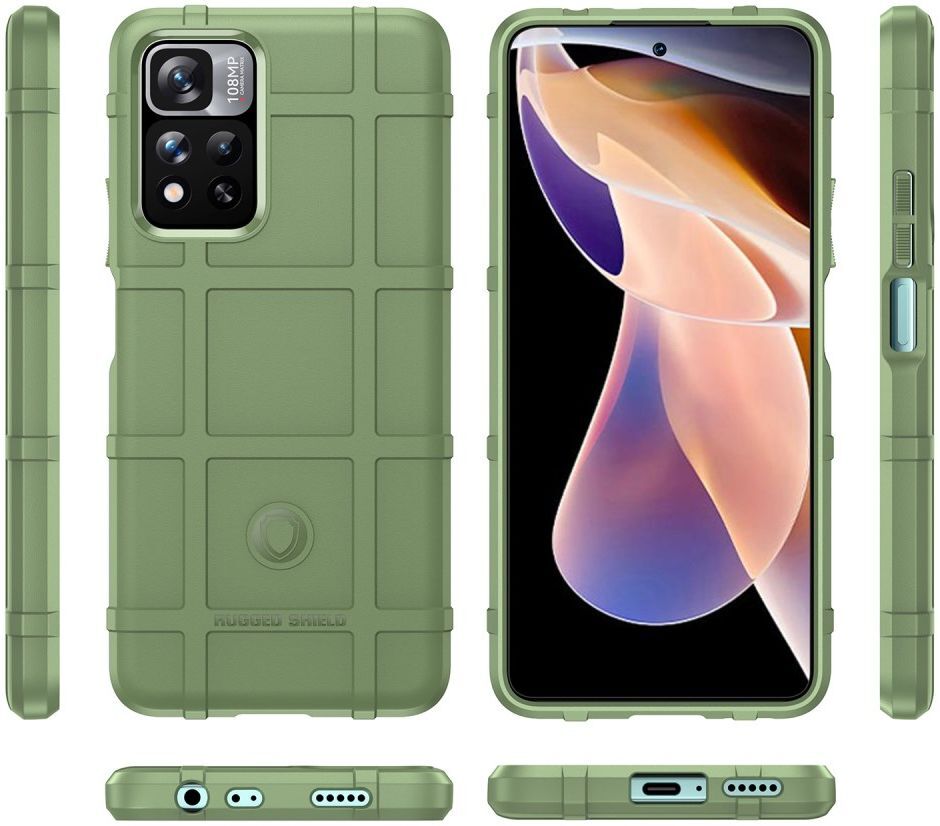 Xiaomi Redmi Note 11 Pro (5G) Hoesje Rugged Shield Back Cover Groen afbeelding 8
