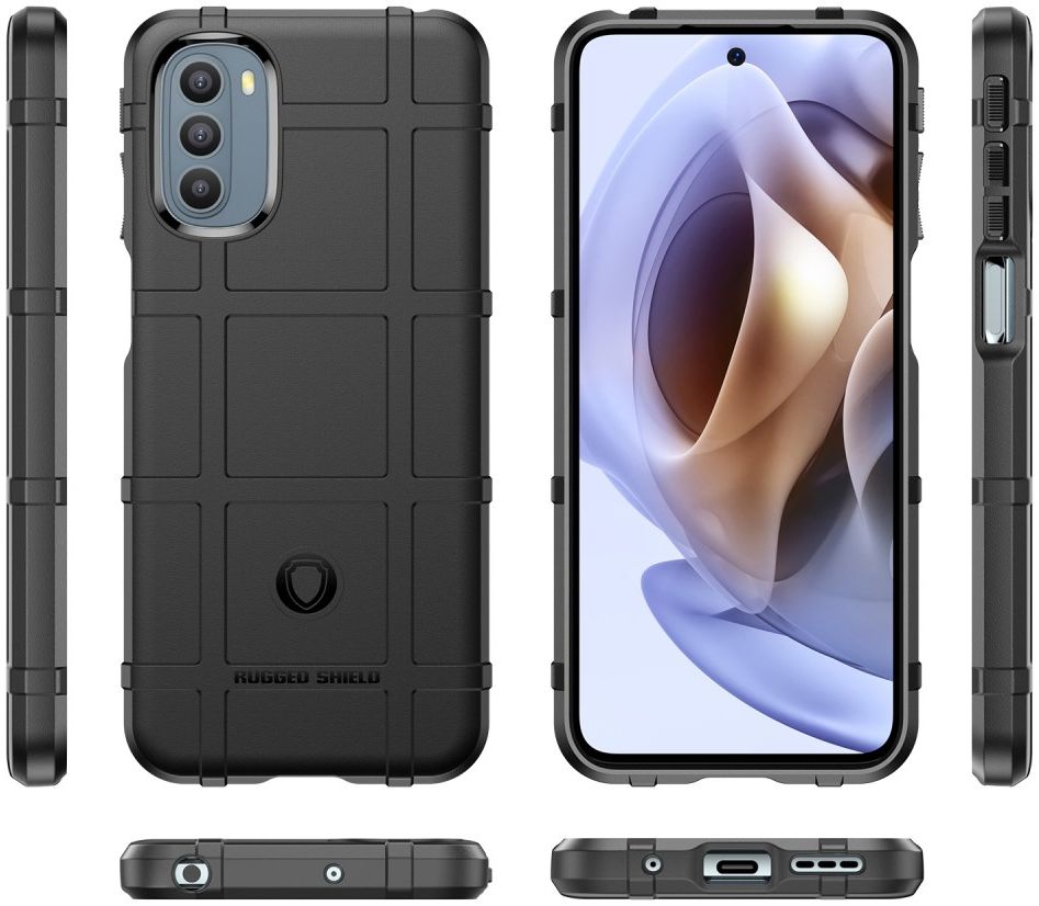 Motorola Moto G31/G41 Hoesje Shock Proof Rugged Back Cover Zwart afbeelding 2