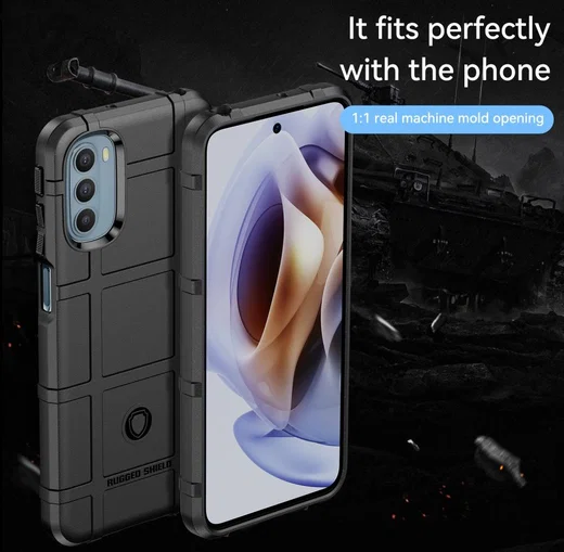 Motorola Moto G31/G41 Hoesje Shock Proof Rugged Back Cover Zwart afbeelding 3