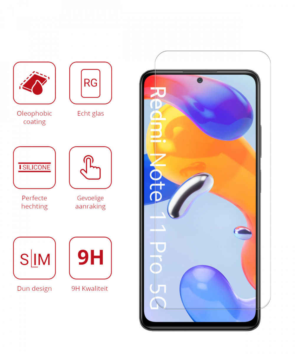 Rosso Xiaomi Redmi Note 11 Pro (5G) 9H Tempered Glass Screen Protector afbeelding 2