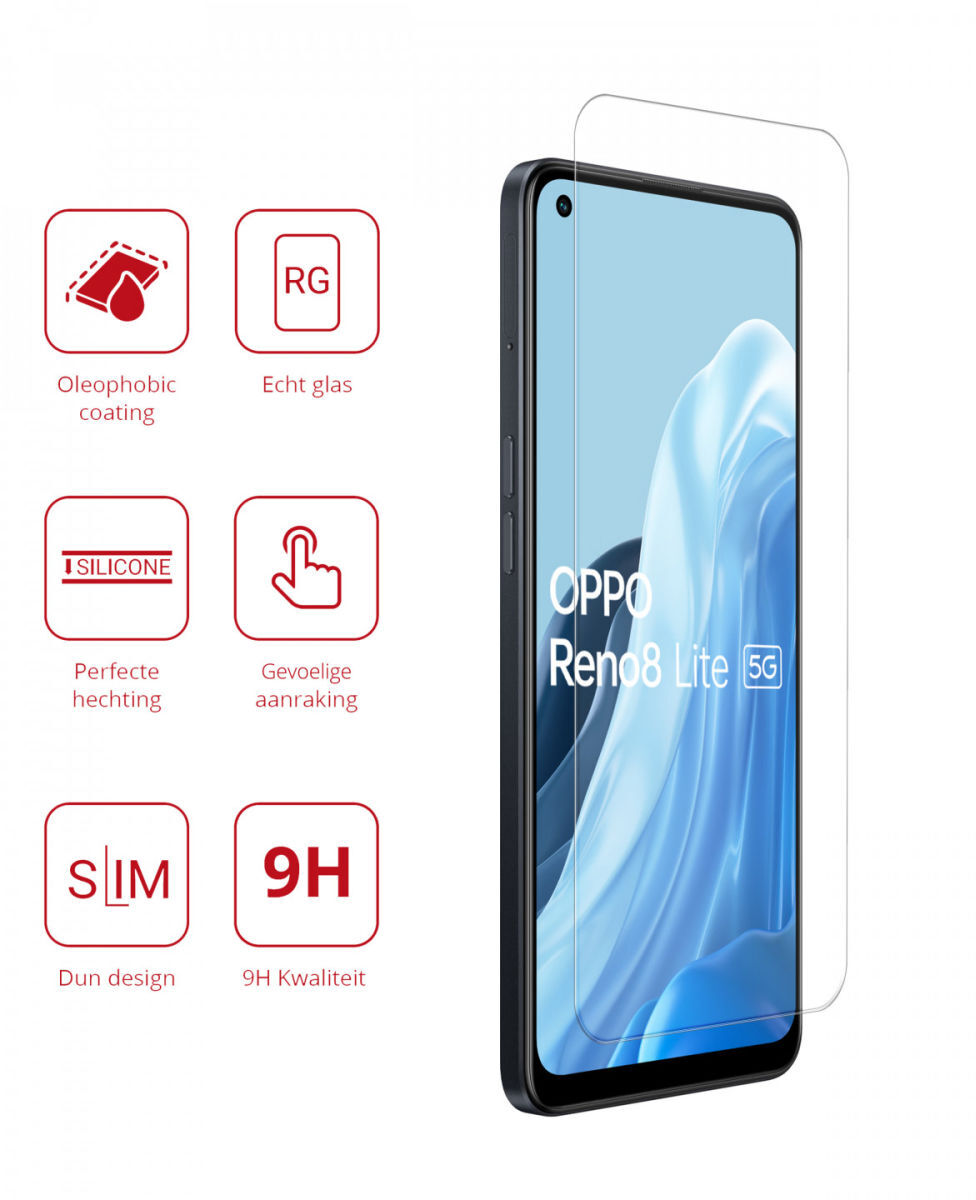 Rosso Oppo Reno 8 Lite 9H Tempered Glass Screen Protector afbeelding 2