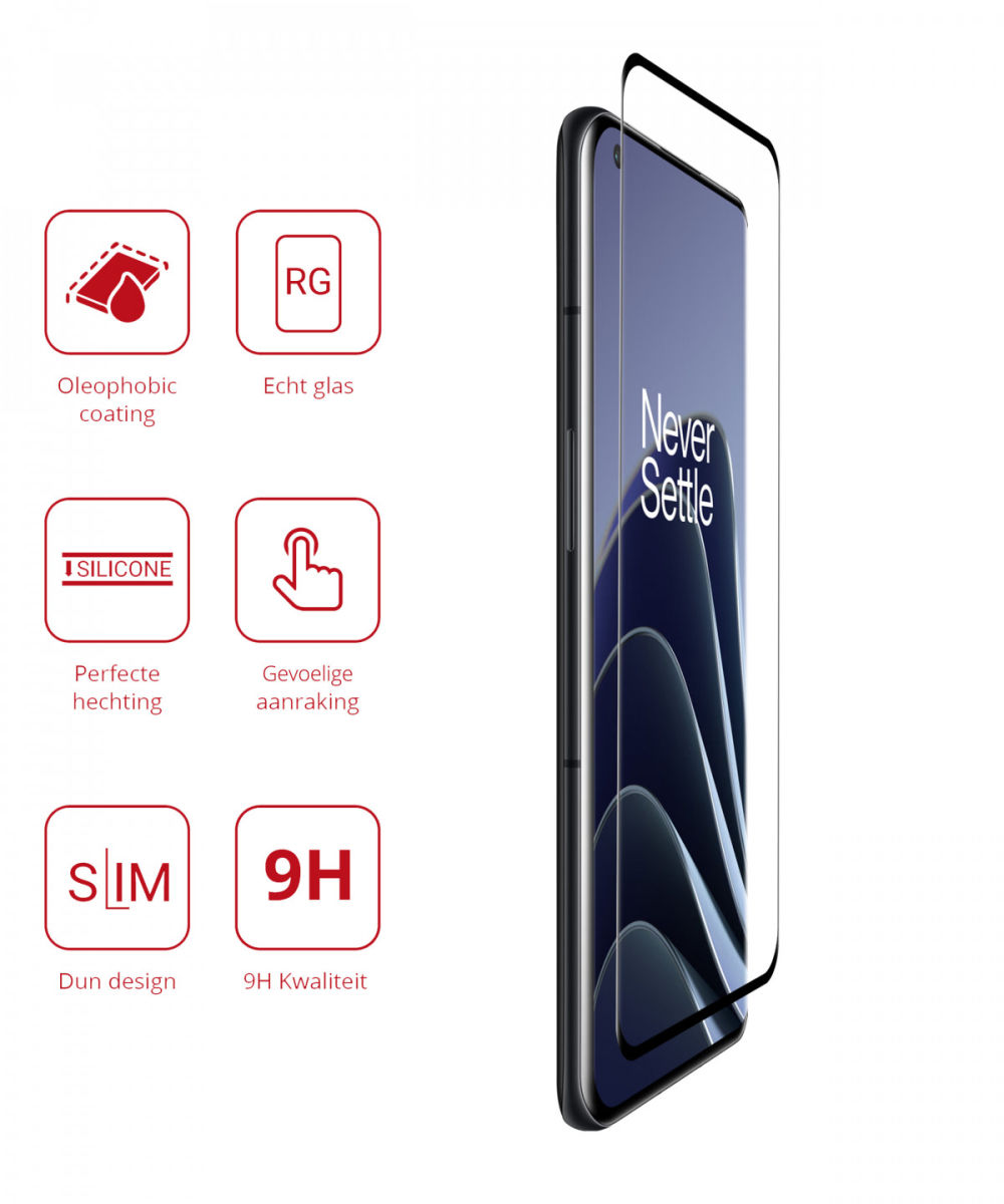 Rosso OnePlus 10 Pro 9H Tempered Glass Screen Protector Zwart afbeelding 2