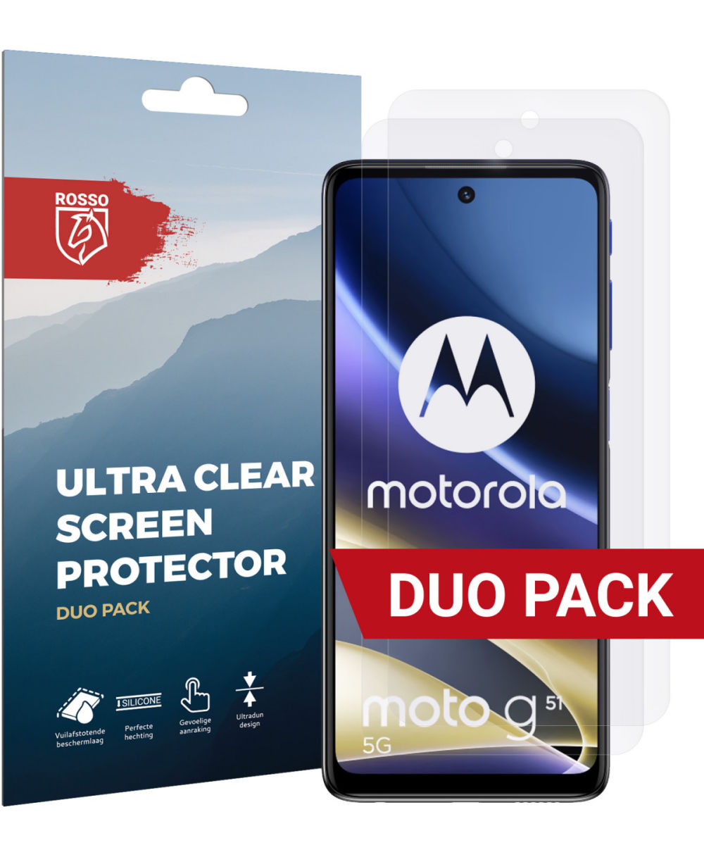 Rosso Motorola Moto G51 5G Ultra Clear Screen Protector Duo Pack afbeelding 1