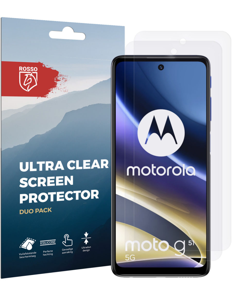 Rosso Motorola Moto G51 5G Ultra Clear Screen Protector Duo Pack afbeelding 4