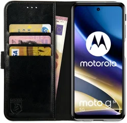 Rosso Element Motorola Moto G51 Hoesje Book Cover Wallet Zwart afbeelding