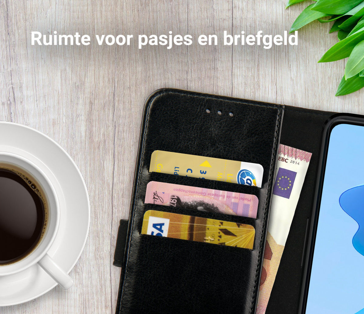 Rosso Element Oppo A16 / A16s / A54s Hoesje Book Cover Wallet Zwart afbeelding 6