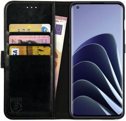 Rosso Element OnePlus 10 Pro Hoesje Book Cover Wallet Zwart afbeelding