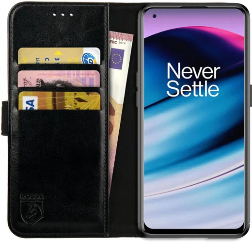 Rosso Element Oppo Reno 8 Lite Hoesje Book Cover Wallet Zwart afbeelding 1