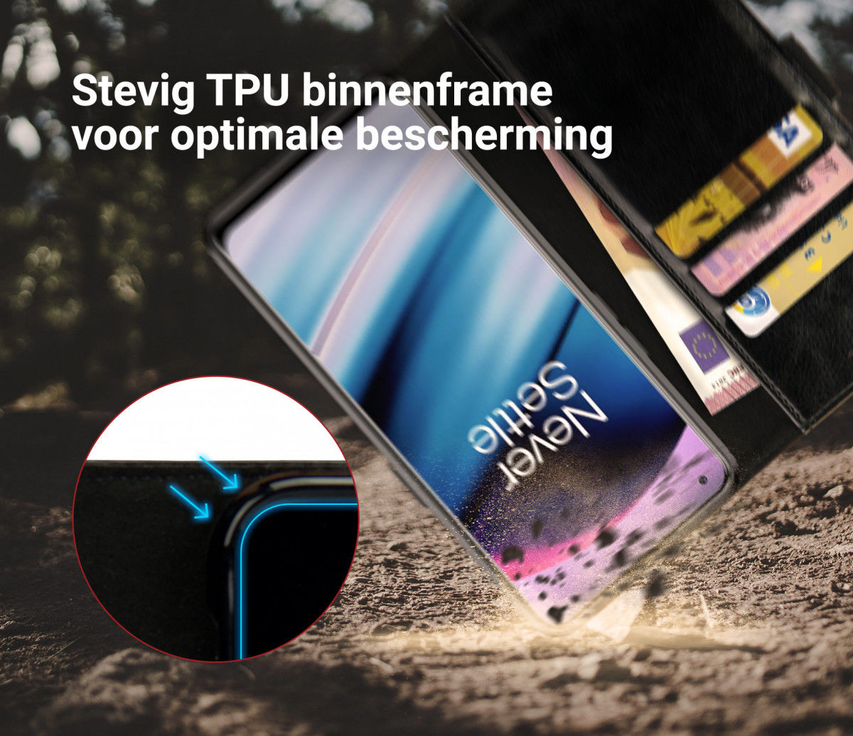 Rosso Element Oppo Reno 8 Lite Hoesje Book Cover Wallet Zwart afbeelding 5