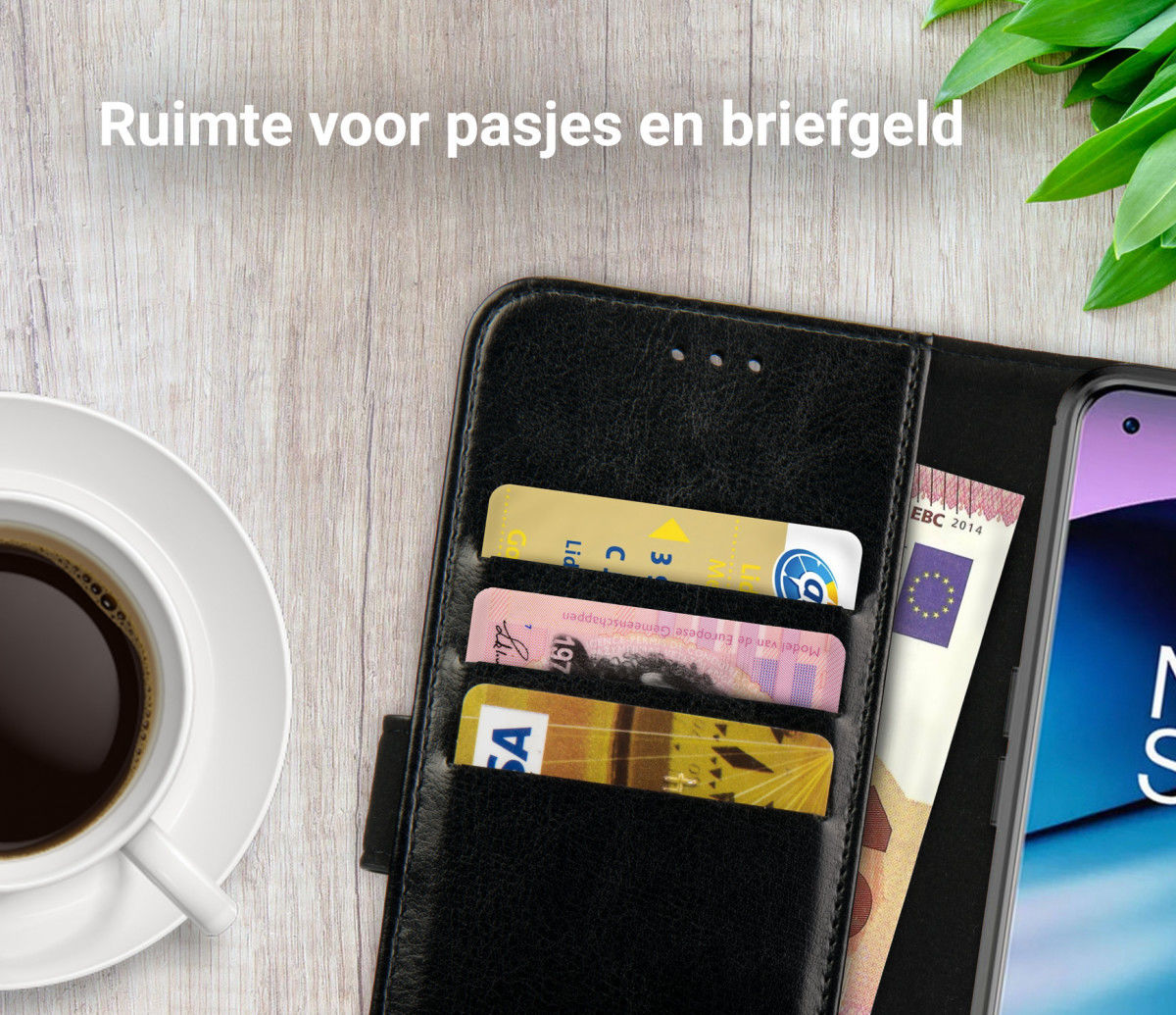Rosso Element Oppo Reno 8 Lite Hoesje Book Cover Wallet Zwart afbeelding 6