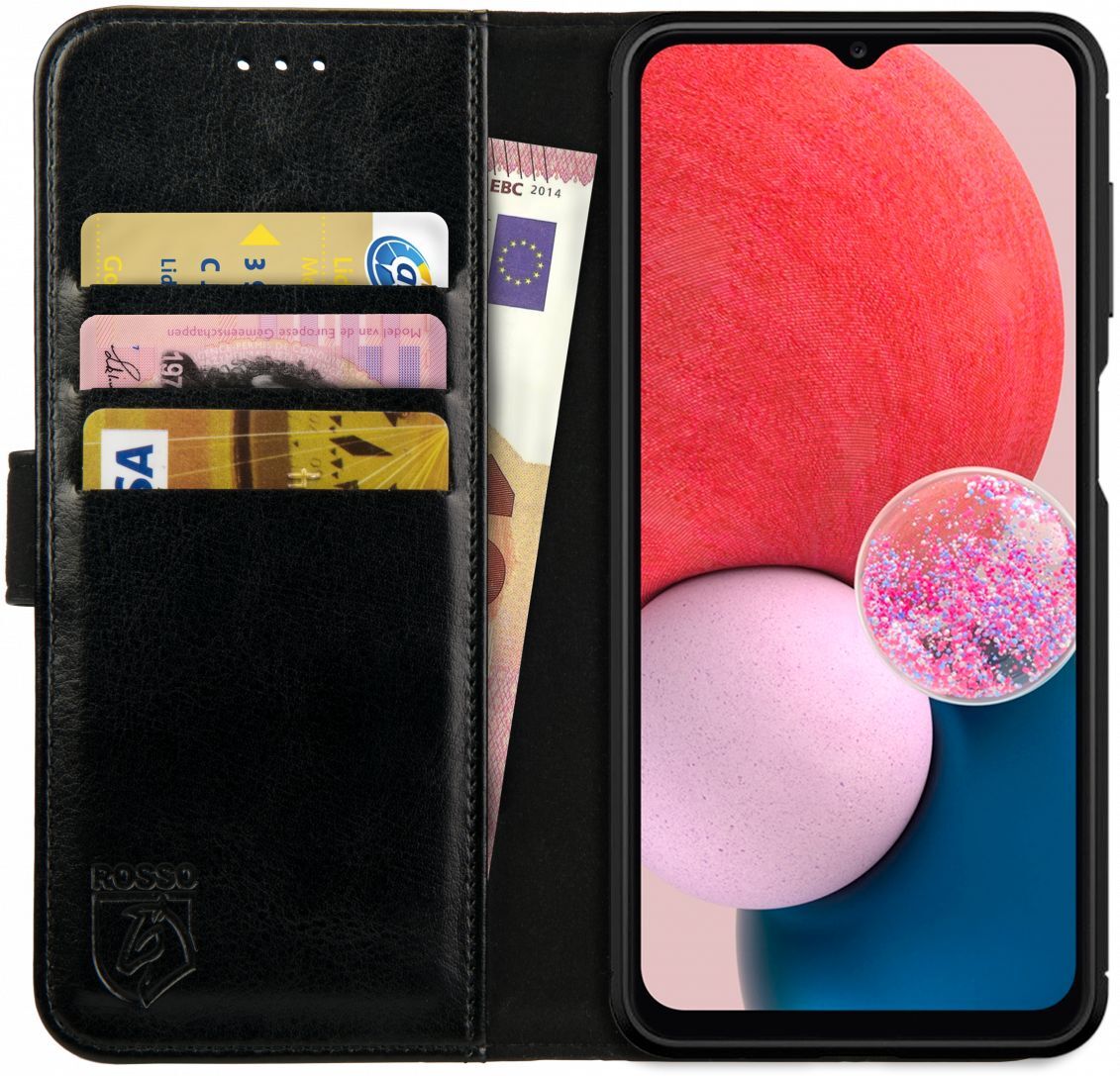 Rosso Element Samsung Galaxy A13 4G Hoesje Book Cover Zwart afbeelding 1