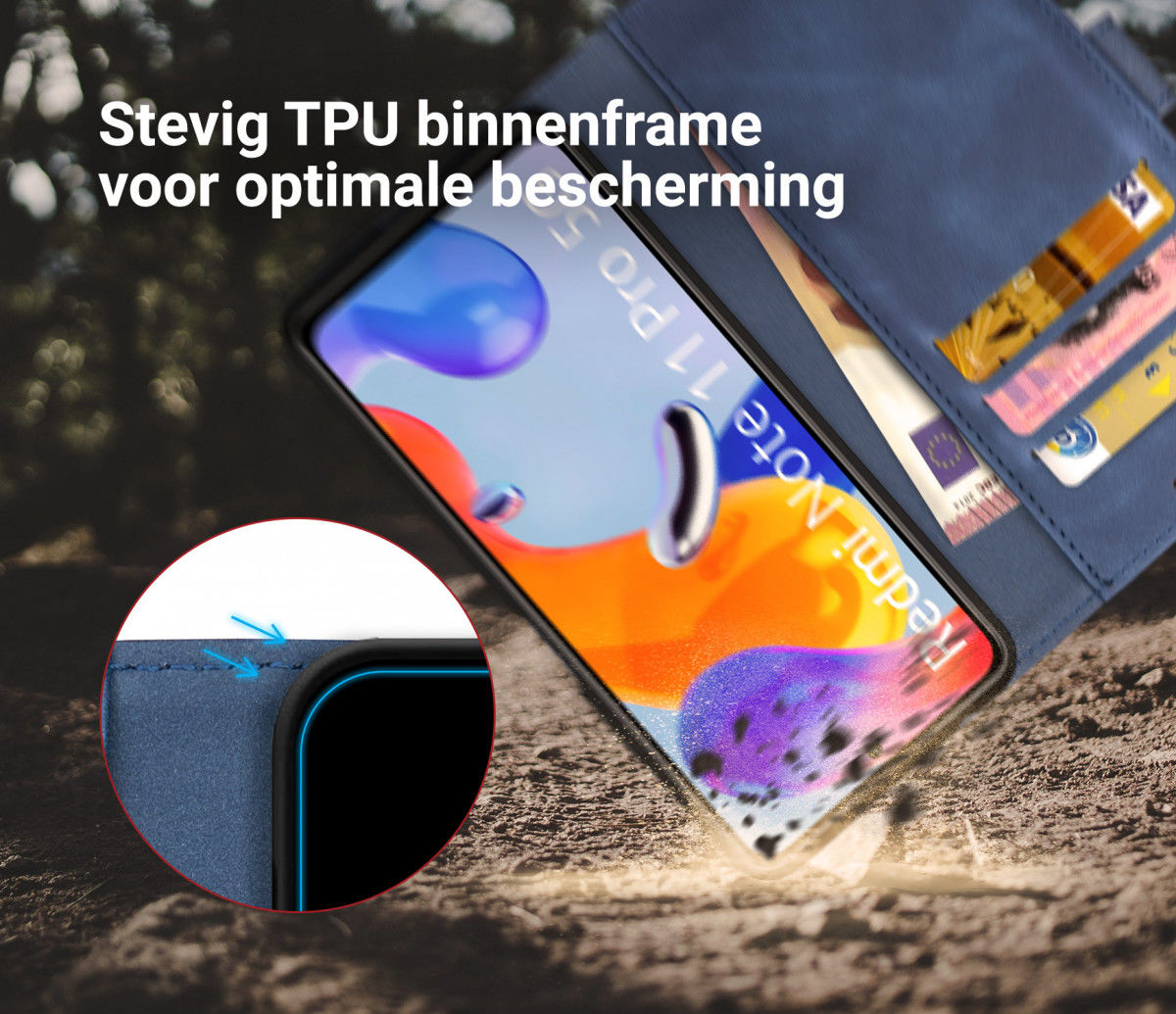 Rosso Element Xiaomi Redmi Note 11 Pro 5G Book Cover Wallet Blauw afbeelding 4