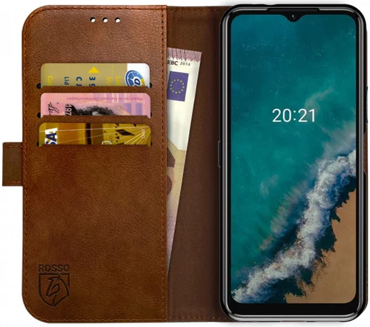 Rosso Element Nokia G50 Hoesje Book Cover Wallet Bruin afbeelding 1