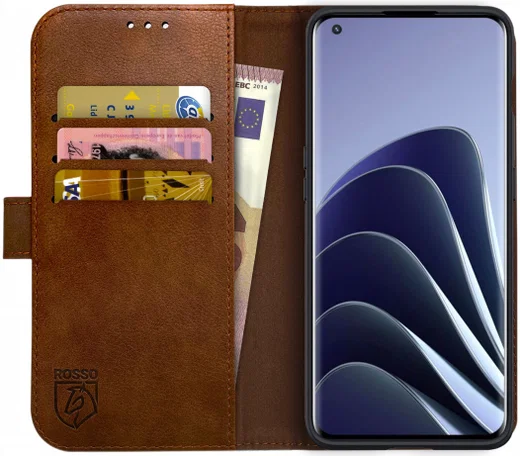 Rosso Element OnePlus 10 Pro Hoesje Book Cover Wallet Bruin afbeelding 1
