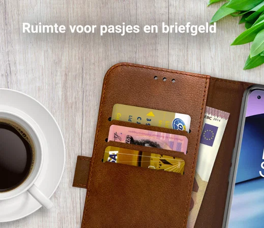 Rosso Element Oppo Reno 8 Lite Hoesje Book Cover Wallet Bruin afbeelding 6