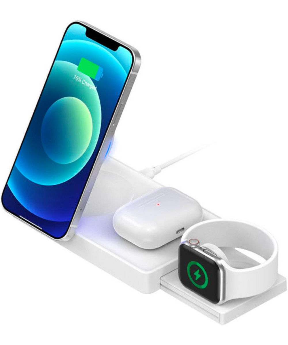 4smarts UltiMag Trident 20W Oplader iPhone / AirPods / Watch Wit afbeelding 1
