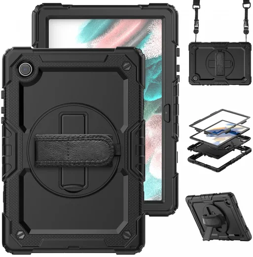 Samsung Galaxy Tab A8 Hoes met Screen Protector en Handriem Zwart afbeelding 5