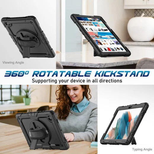 Samsung Galaxy Tab A8 Hoes met Screen Protector en Handriem Zwart afbeelding 13