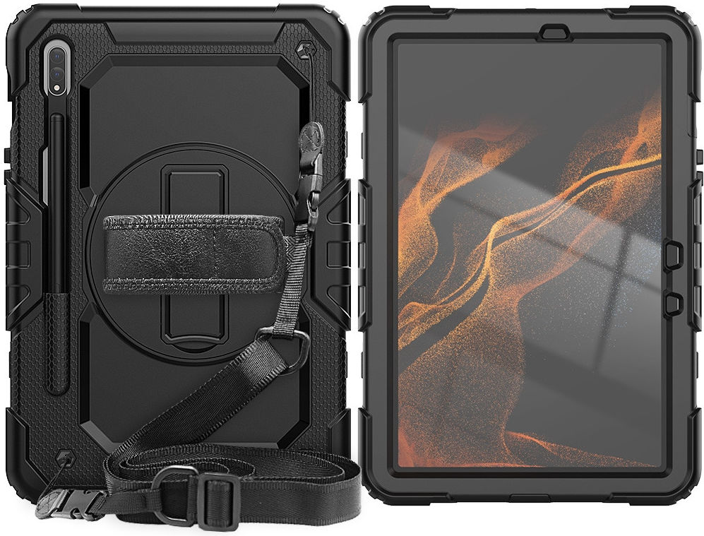 Samsung Galaxy Tab S8 Hoes met Screen Protector en Handriem Zwart afbeelding 13
