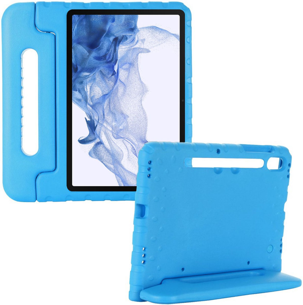 Samsung Galaxy Tab S8+ / S7+ / S7 FE Kinder Tablethoes met Handvat Blauw afbeelding 4