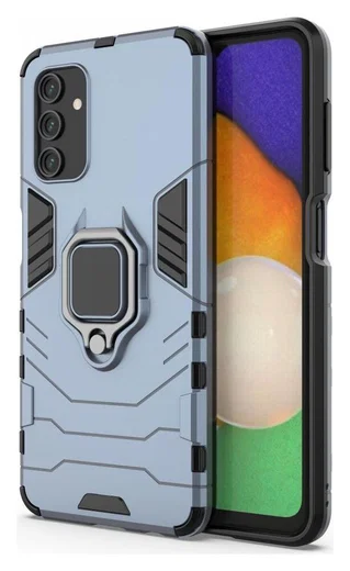 Samsung Galaxy A13 4G Hoesje Metalen Magnetische Ring Kickstand Blauw afbeelding 2
