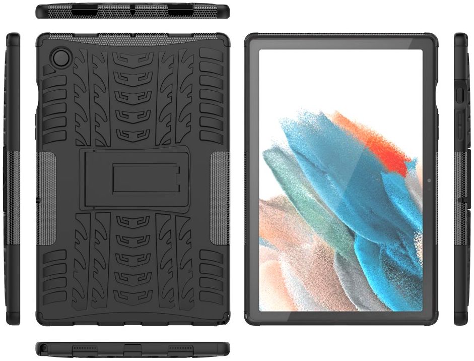 Samsung Galaxy Tab A8 Hoes Hybride Back Cover met Kickstand Zwart afbeelding 9