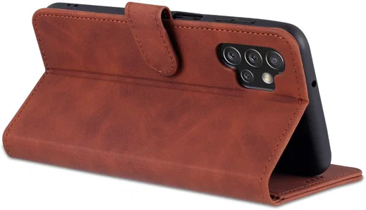 AZNS Samsung Galaxy A13 4G Hoesje Book Case Kunstleer Bruin afbeelding 9