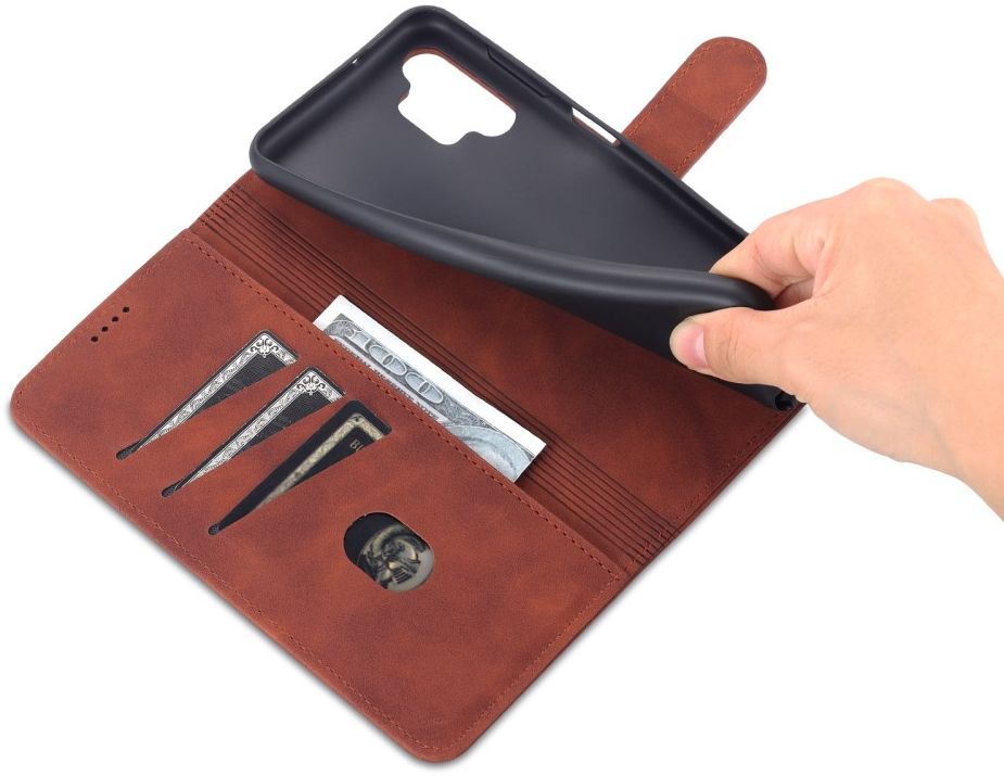 AZNS Samsung Galaxy A13 4G Hoesje Book Case Kunstleer Bruin afbeelding 4