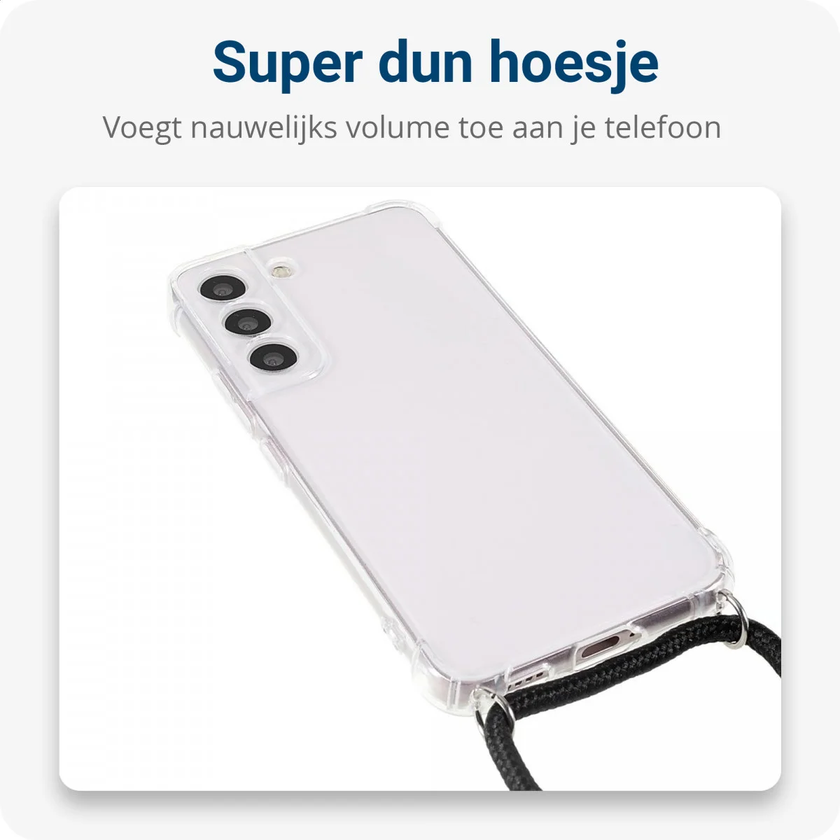 Samsung Galaxy S22 Hoesje met Koord Shockproof TPU Transparant afbeelding 5