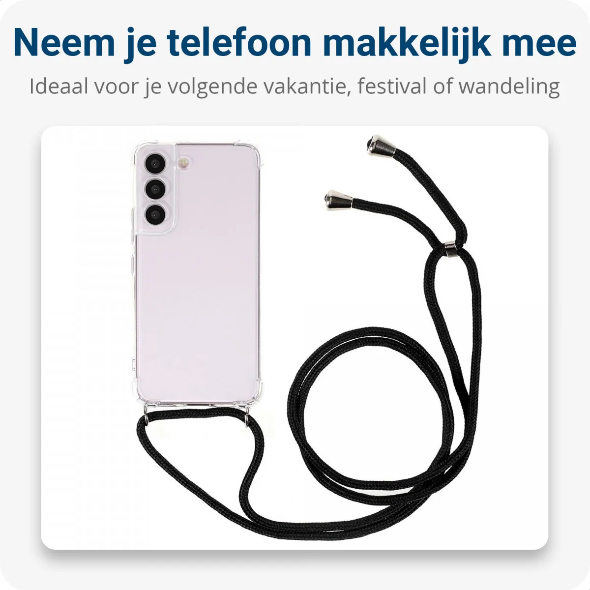 Samsung Galaxy S22 Hoesje met Koord Shockproof TPU Transparant afbeelding 3